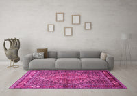 Machine Washable Persian Pink Traditional Rug, wshtr1940pnk