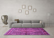 Machine Washable Persian Purple Traditional Area Rugs in a Living Room, wshtr1940pur