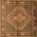Square Persian Brown Traditional Rug, tr1940brn