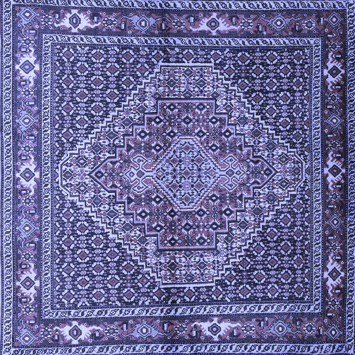 Square Machine Washable Persian Blue Traditional Rug, wshtr1940blu