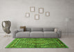 Machine Washable Persian Green Traditional Area Rugs in a Living Room,, wshtr1940grn