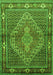 Serging Thickness of Machine Washable Persian Green Traditional Area Rugs, wshtr1940grn