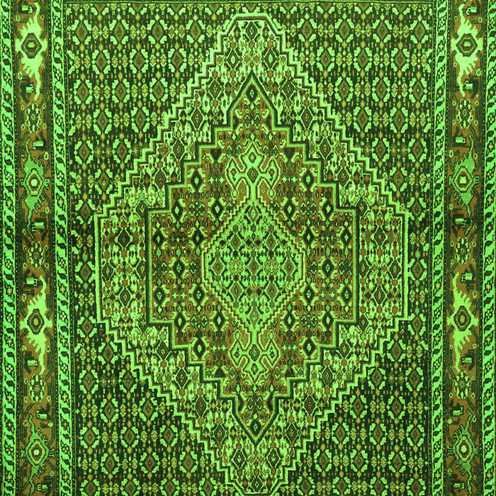 Serging Thickness of Machine Washable Persian Green Traditional Area Rugs, wshtr1940grn