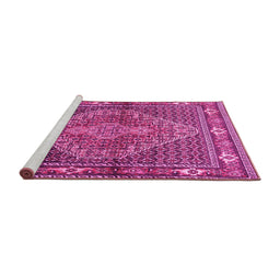 Sideview of Machine Washable Persian Pink Traditional Rug, wshtr1940pnk
