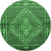 Round Persian Emerald Green Traditional Rug, tr1940emgrn