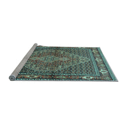Sideview of Machine Washable Persian Light Blue Traditional Rug, wshtr1940lblu