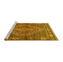 Sideview of Machine Washable Persian Yellow Traditional Rug, wshtr1940yw