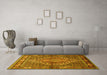 Machine Washable Persian Yellow Traditional Rug in a Living Room, wshtr1940yw