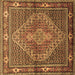 Square Machine Washable Persian Brown Traditional Rug, wshtr1940brn