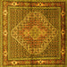 Square Persian Yellow Traditional Rug, tr1940yw