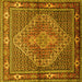 Square Machine Washable Persian Yellow Traditional Rug, wshtr1940yw