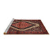 Sideview of Machine Washable Traditional Saffron Red Rug, wshtr1941