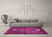 Machine Washable Persian Pink Traditional Rug in a Living Room, wshtr1941pnk