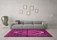 Machine Washable Persian Pink Traditional Rug, wshtr1941pnk