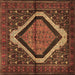 Square Persian Brown Traditional Rug, tr1941brn