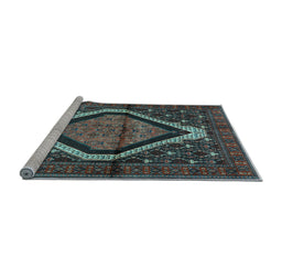 Sideview of Machine Washable Persian Light Blue Traditional Rug, wshtr1941lblu
