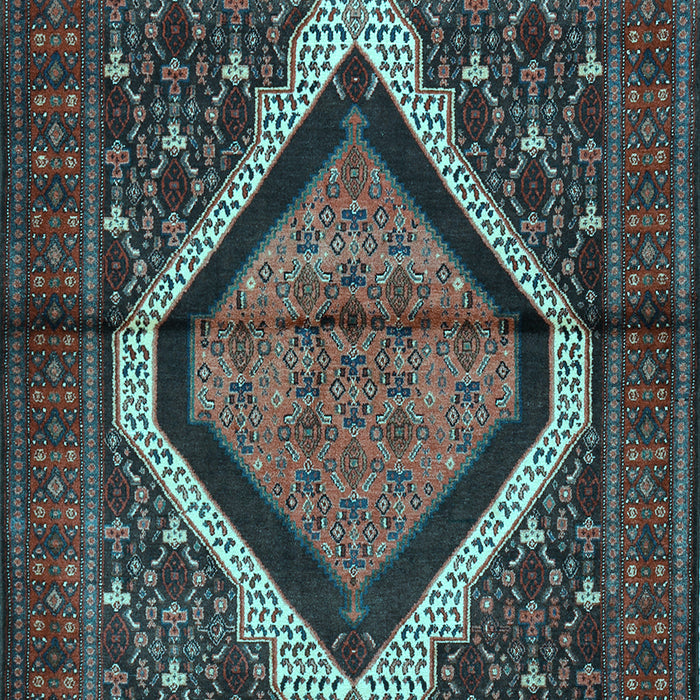 Machine Washable Persian Light Blue Traditional Rug, wshtr1941lblu