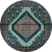 Round Persian Light Blue Traditional Rug, tr1941lblu