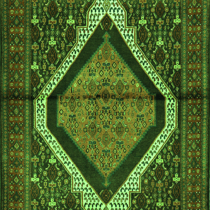 Serging Thickness of Machine Washable Persian Green Traditional Area Rugs, wshtr1941grn