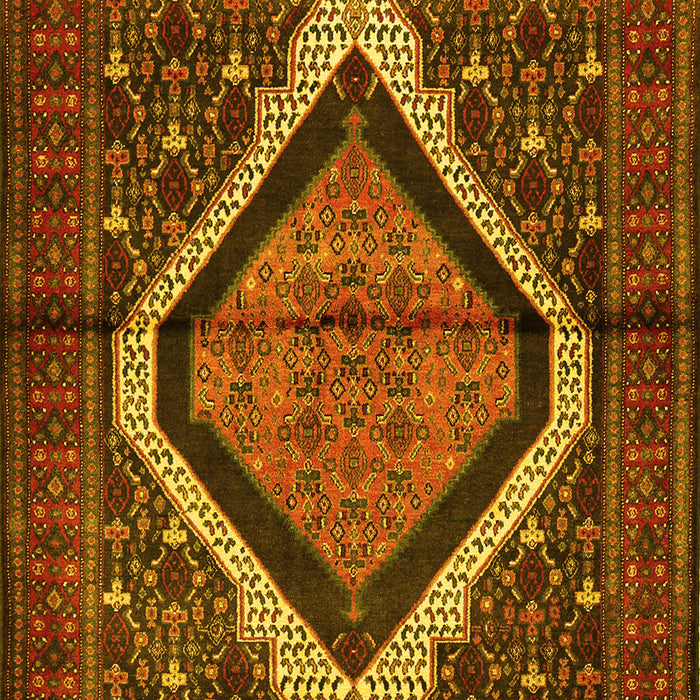 Machine Washable Persian Yellow Traditional Rug, wshtr1941yw