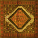 Square Machine Washable Persian Yellow Traditional Rug, wshtr1941yw