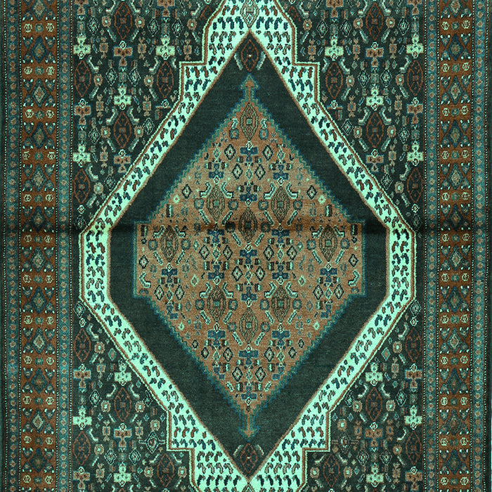 Machine Washable Persian Turquoise Traditional Area Rugs, wshtr1941turq