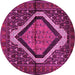 Round Persian Pink Traditional Rug, tr1941pnk