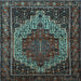 Square Persian Light Blue Traditional Rug, tr1942lblu