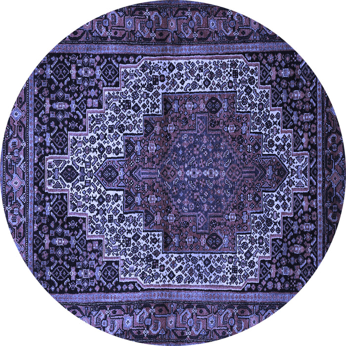 Round Persian Blue Traditional Rug, tr1942blu