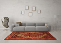 Machine Washable Persian Orange Traditional Rug, wshtr1942org