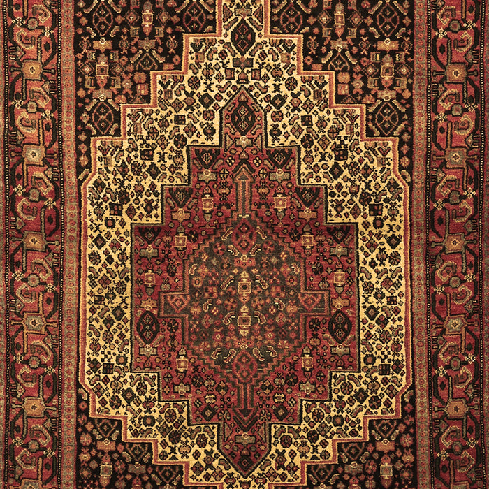 Machine Washable Persian Brown Traditional Rug, wshtr1942brn