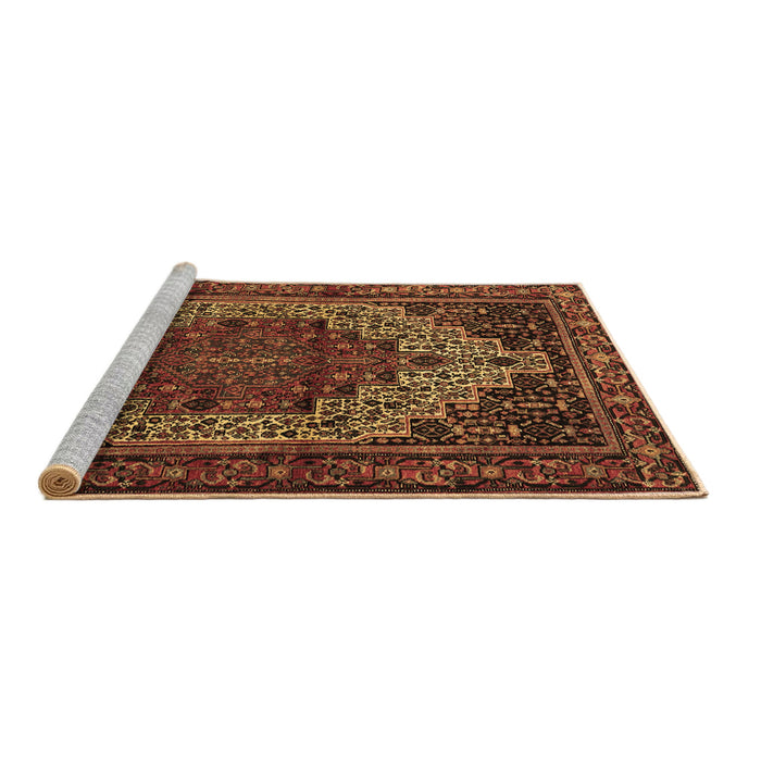 Sideview of Machine Washable Persian Brown Traditional Rug, wshtr1942brn