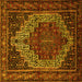 Square Machine Washable Persian Yellow Traditional Rug, wshtr1942yw