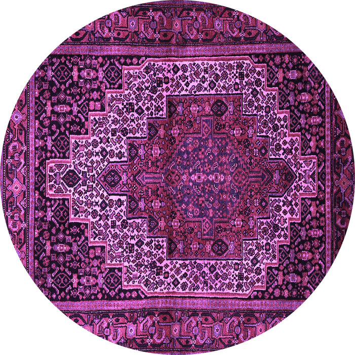 Round Persian Purple Traditional Rug, tr1942pur