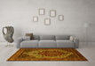 Machine Washable Persian Yellow Traditional Rug in a Living Room, wshtr1942yw