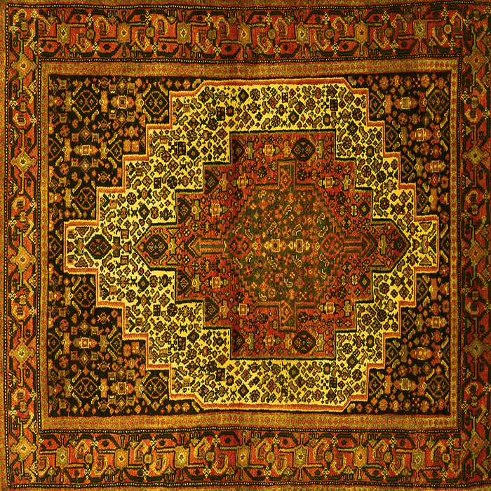 Square Persian Yellow Traditional Rug, tr1942yw
