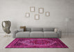 Machine Washable Persian Pink Traditional Rug in a Living Room, wshtr1942pnk