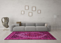 Machine Washable Persian Pink Traditional Rug, wshtr1942pnk