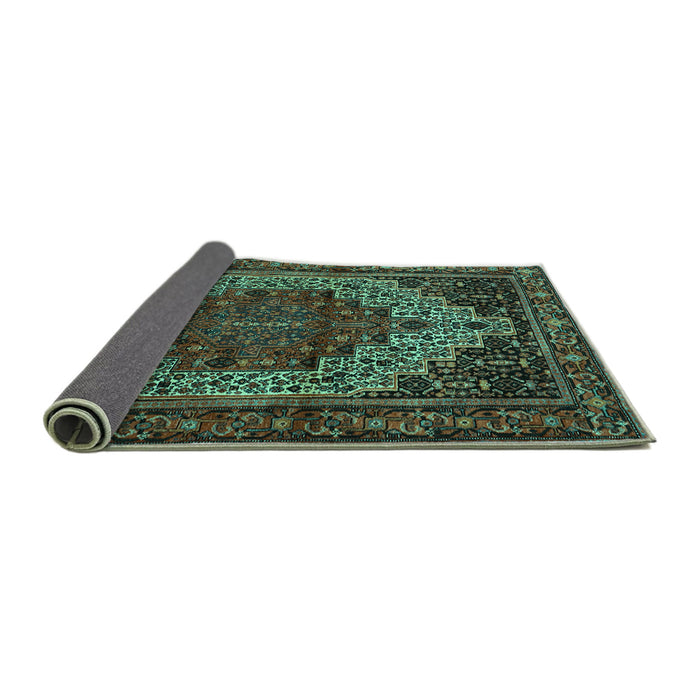 Sideview of Persian Turquoise Traditional Rug, tr1942turq