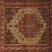 Square Machine Washable Persian Brown Traditional Rug, wshtr1942brn