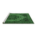 Sideview of Machine Washable Persian Emerald Green Traditional Area Rugs, wshtr1942emgrn