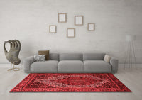 Machine Washable Persian Red Traditional Rug, wshtr1942red