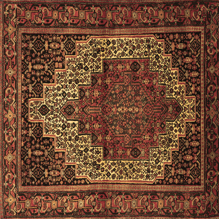 Square Persian Brown Traditional Rug, tr1942brn