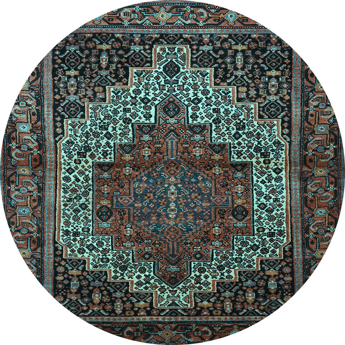 Round Persian Light Blue Traditional Rug, tr1942lblu