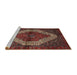 Sideview of Machine Washable Traditional Brown Rug, wshtr1943