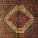 Square Machine Washable Persian Brown Traditional Rug, wshtr1943brn