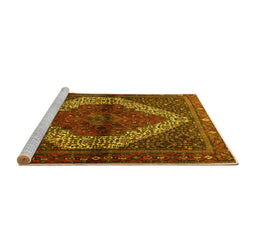 Sideview of Machine Washable Persian Yellow Traditional Rug, wshtr1943yw
