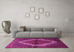 Machine Washable Persian Pink Traditional Rug in a Living Room, wshtr1943pnk