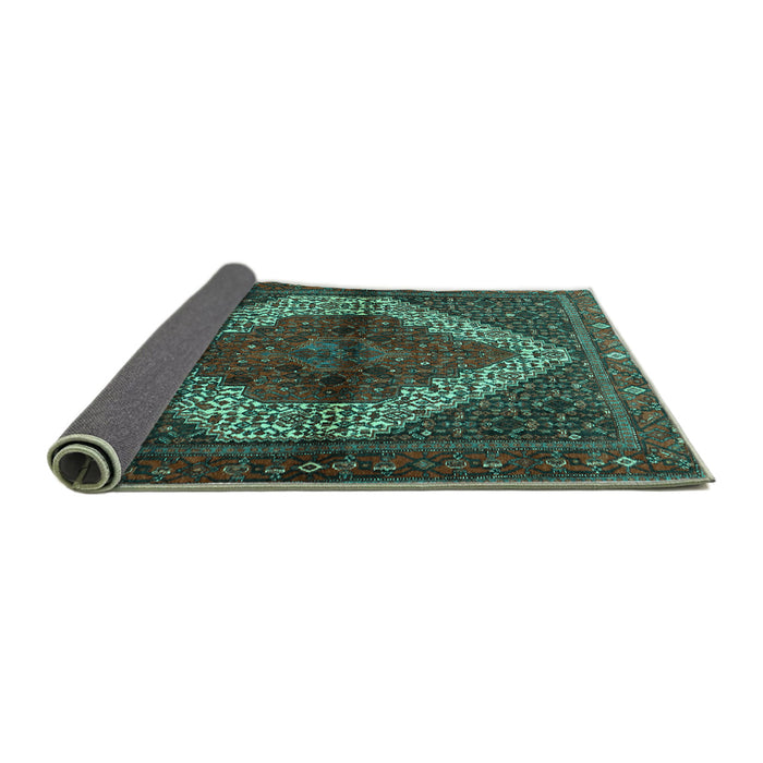 Sideview of Persian Turquoise Traditional Rug, tr1943turq