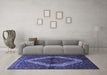 Machine Washable Persian Blue Traditional Rug in a Living Room, wshtr1943blu